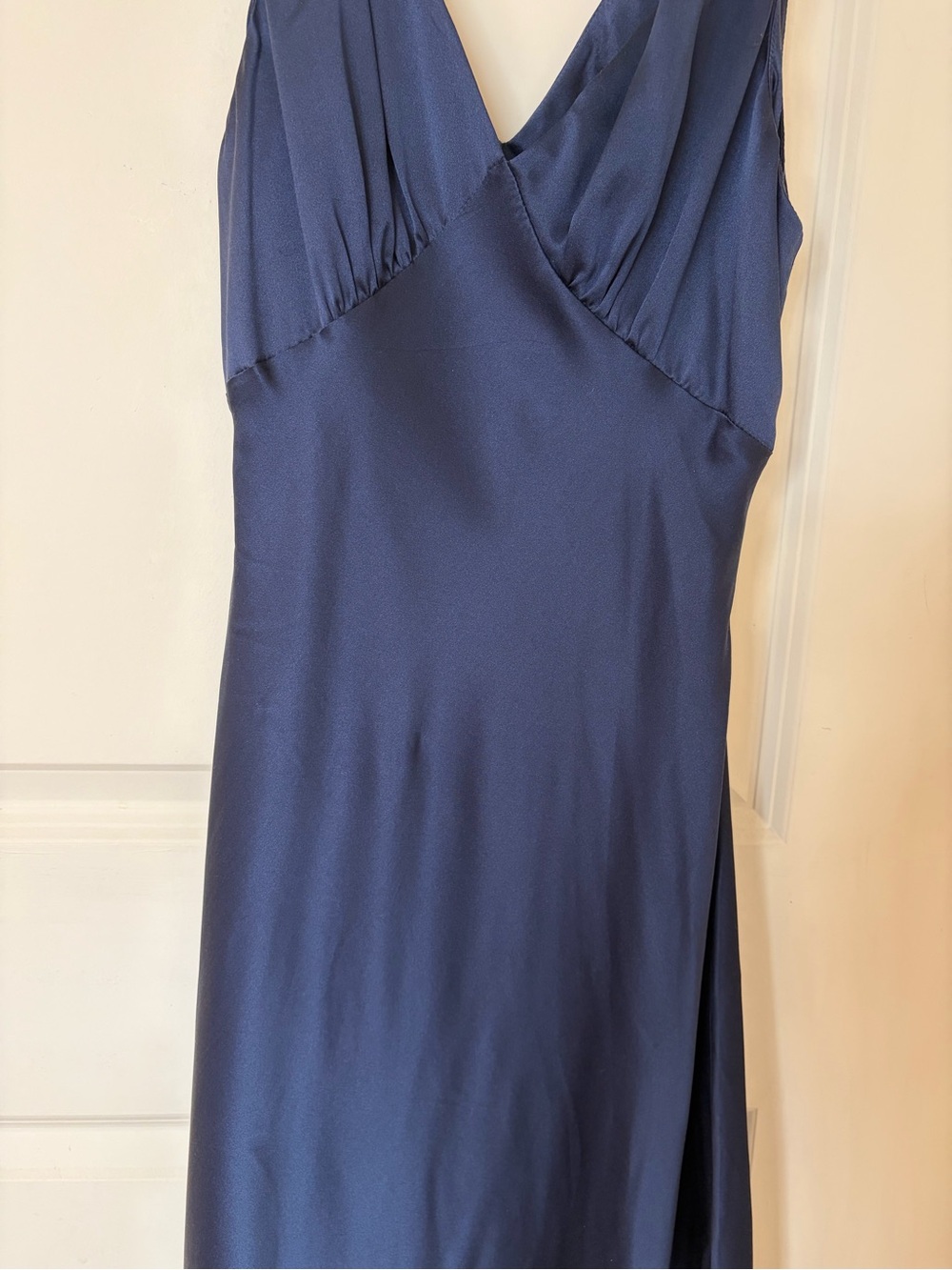 Reformation Pernille Silk Dress Navy Blue Small - Picture 8 of 8